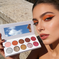 10 couleurs haute Pigment fard à paupières Palette Vegan poudre ombre à paupières maquillage paillettes miroitant finition personnalisable dames papier minéral