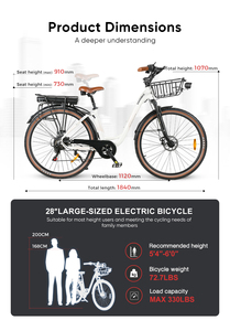 Vélo électrique de ville EU 28 pouces pour adulte, vélo électrique longue portée avec batterie cachée, vélos électriques de route pour adultes - Product Image 6