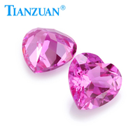 Tianzuan Lab Grown Saphir Edelstein Herzform Rose Pink Farbe Saphir Natur geschnittener Stein mit Injektionen Lose Saphir Stein