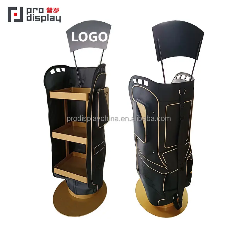 Tùy Chỉnh Golf Bột Tráng Kim Loại Rượu Vang Đồ Uống Golf Bag Phong Cách Hiển Thị Racks