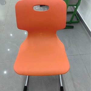 Office Plastic Chair Orange Polypropylene Steel Legs Stackable Minimalist Design <b>Large</b> Size Student <b>Desk</b> Chair - Product Image 5