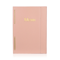 Menu en cuir PU en gros, couverture de menu personnalisée pour restaurant avec gaufrage de logo