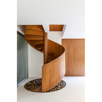 Escalier en colimaçon en acier au carbone thermolaqué, escalier métallique extérieur, design modulaire gain de place, main courante en acier inoxydable SS304, taille personnalisée pour la maison