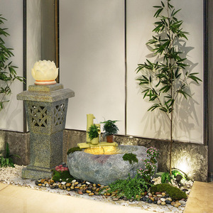 Adornos de Agua Corriente para Bonsái y Rocalla, Decoración de Patio, Fuente Exterior para Piscina, Paisaje de Piedra, Entrada de Jardín - Product Image 5