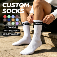 Chaussettes de sport en coton à séchage rapide, durables, pour hommes et femmes, chaussettes de course de luxe, logo personnalisé, chaussettes élastiques