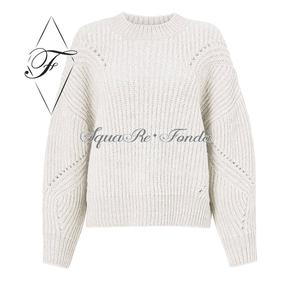 Suéter Feminino de Inverno Casual Oversize em Algodão e Cashmere com Ombro Caído Estilo Coreano - Product Image 6