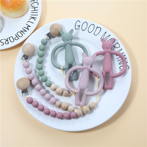 Ensemble <span class=keywords><strong>de</strong></span> perles <span class=keywords><strong>de</strong></span> dentition en silicone <span class=keywords><strong>de</strong></span> qualité alimentaire sans BPA en forme d'ours, clip <span class=keywords><strong>de</strong></span> sucette, accessoires <span class=keywords><strong>de</strong></span> dentition <span class=keywords><strong>pour</strong></span> bébé à faire soi-même, faible MOQ en stock - Product Image 6