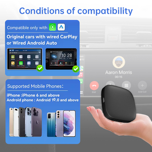การเชื่อมต่อที่รวดเร็ว4แกน CarPlay Ai Box 2 + 16G แปลงสายเป็น Android ไร้สาย10สำหรับ iOS 10/+ <span class=keywords><strong>iPhone</strong></span> <span class=keywords><strong>6</strong></span>/+ Android 11/+ - Product Image 5