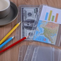 Pochette en PVC étanche pour remplissage de documents, fermeture éclair pour dossier A6 pochettes à liage pour ordinateur portable à 6 anneaux, sac en forme de feuilles ample