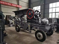 Concasseur à mâchoires diesel portable pour l'exploitation minière, petite machine intégrée de concassage et de criblage avec moteur