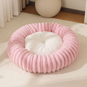 Coral Fleece <b>Round</b> <b>Dog</b> <b>Bed</b> Solid Color Soft Removable Washable Cover Indoor All Seasons Pet <b>Bed</b> for <b>Dogs</b> - Product Image 4