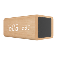 Jam Alarm Pintar dengan Termometer Digital LED, Kontrol Suara, Jam Meja untuk Ruang Tamu, Jam Meja Elektrik