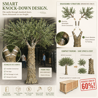 Vente en gros d'oliviers artificiels en pot de grande taille, ignifuges, plantes artificielles Olivo, arbre artificiel géant, décoration intérieure, sur mesure B2B