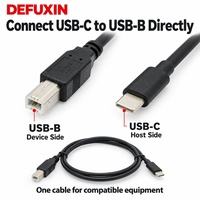 Câble USB C vers USB B DEFUXIN 1m, câble d'imprimante Type C, adaptateur OTG pour MacBook, téléphone, clavier de piano, DAC audio