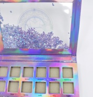 Boîte à fards à paupières magnétique de luxe personnalisée, brillante, palette de fards à paupières de 12/18 couleurs avec emballage cosmétique doublé d'une éponge recyclable