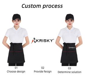 Tablier d'enfant en toile de coton avec bretelles, imperméable, imprimé PVC, pour uniforme de restaurant, cuisinier, café, barista, barman - Product Image 3