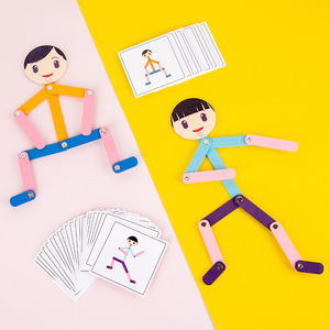 Montessori matériel jouets éducatifs précoces pour enfants, entraînement des compétences manuelles, match en bois, sport, <span class=keywords><strong>jeu</strong></span> de puzzle pour petit homme - Product Image 4