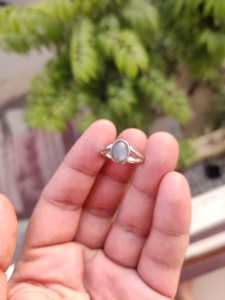 Gray Moonstone Cabochon Bezel Setting 925 Sterling Silver Handmade <b>Split</b> Shank Wedding <b>Ring</b> Jewelry Wholesale - Product Image 2