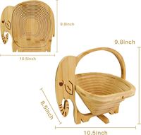 Panier à fruits en bambou en forme d'éléphant, support pliable pour le rangement des légumes pour la cuisine et les fêtes