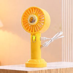 Ventilateur portable à main avec base, rechargeable, alimenté par USB, moteur DC 5W, commande par bouton, pour utilisation sur bureau - Product Image 1
