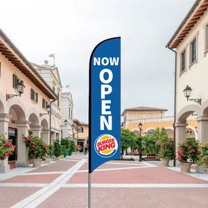 Лидер продаж, флаг с перьями, Королевский голубой флаг с гамбургерами, открывающийся Односторонний Флаг с перьями, включает флагшток и монтажное основание - Product Image 2