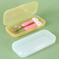 Boîte de rangement pour cuillères et fourchettes WEISHENG pour enfants, transparente, de qualité alimentaire, en plastique, pour la vaisselle