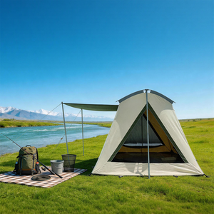 Tente de camping en toile robuste pour <span class=keywords><strong>2</strong></span>/4/6/8 personnes avec structure en acier galvanisé et sol en vinyle soudé pour le glamping familial - Product Image 2