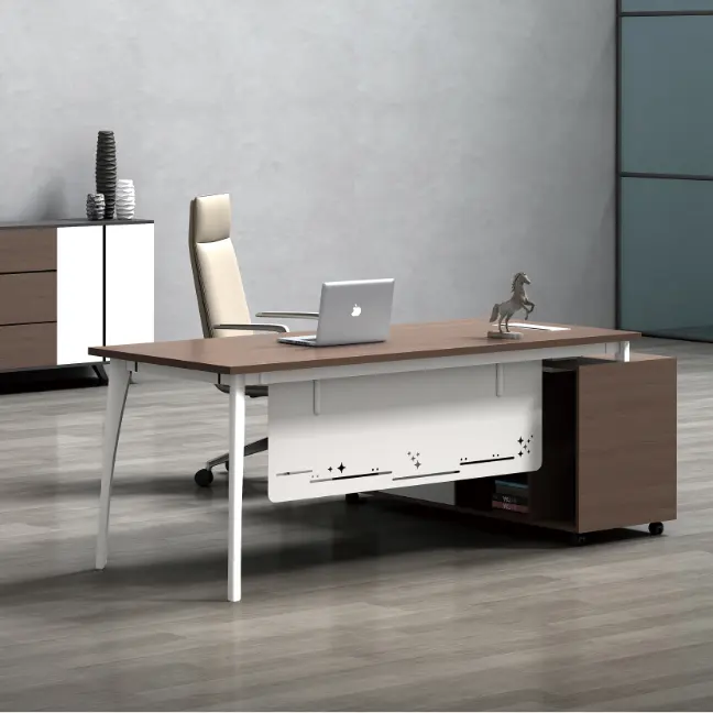 Kaki meja kantor manajer Modern kaki furnitur kantor kaki meja kantor logam