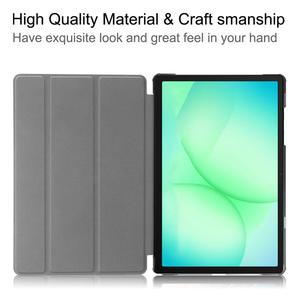 Оптовая продажа: Чехол-подставка из натуральной кожи для Samsung Galaxy Tab A11+ с функцией автоматического включения/выключения экрана, чистый цвет, 3 сложения - Product Image 5