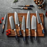 En gros, couteau japonais VG10 à manche en résine, couteau de boucher, couteau à découper, couteau à désosser, couteau de chef Santoku, ensemble de couteaux de cuisine, couteau de cuisine Damas