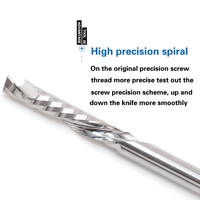 Fraise à spirale en carbure 3.175/4/5/6/8 mm, coupe ascendante et descendante, fraise à sculpter à 1 dent, outil de fraisage, fraise pour routeur CNC pour le bois