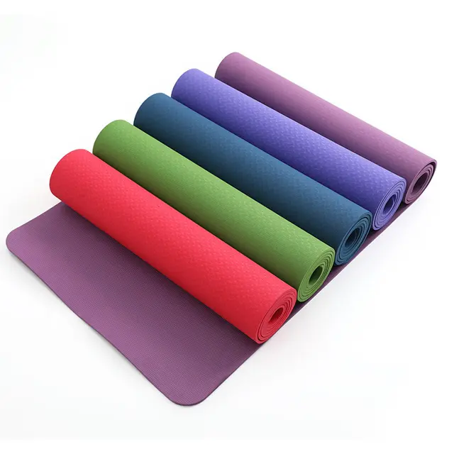 Large Fold Orange Printed Durable Yoga Pad Fitness 6mm 8mm10mm Custom Tpe Yoga Mat 6mm Stripe Ion Generator Ami Yoga Beinen