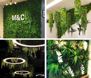 Panneau mural de plantes artificielles en plastique à haute réalisme - Résistant aux UV, écologique, verdure extérieure pour paysagiste, jardin de festival - Product Image 1