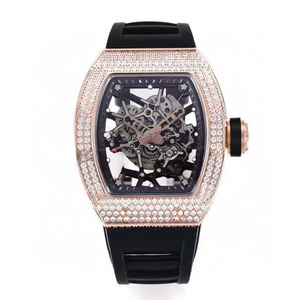 oem logo top-quality, noble and high-quality rose gold diamond-encrusted <b>automatic</b> mechanical waterproof <b>wristwatch</b> - Product Image 1