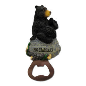 Imán de Refrigerador con Logotipo Personalizado <span class=keywords><strong>del</strong></span> Parque Nacional de las Grandes Montañas Ahumadas, Recuerdo de Resina con Forma de <span class=keywords><strong>Oso</strong></span> Negro y Abrebotellas - Product Image 2