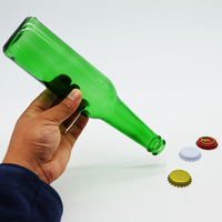 Bouteille de bière en verre personnalisé, verre à jus étincelant de 330ml avec capuchon de couronne, bouteille en verre de boissons non alcoolisées de 33cl