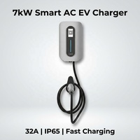 Boîtier en plastique PC, chargeur de voiture électrique AC 7 kW, type 2, 32 A, anti-UV, anti-corrosion, station de recharge murale pour véhicule électrique à domicile