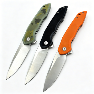 Cuchillo de Bolsillo Plegable con Mango G10 Naranja y Negro, Hoja D2, para Camping y Senderismo al Aire Libre, Venta al Por Mayor de Fábrica - Product Image 1