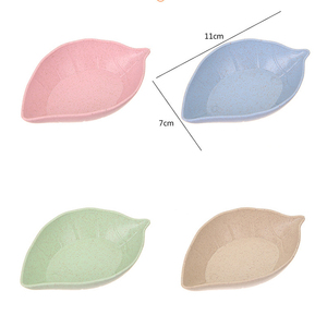Nouvelles coupelles à sauce écologiques en gros, en <span class=keywords><strong>forme</strong></span> de feuilles, de fleurs et de cœurs, en paille de blé, petites coupelles et assiettes de service en plastique - Product Image 2