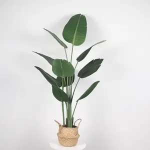 홈 장식 화분 큰 잎 플라스틱 바나나 식물 녹색 인공 칸나 나무