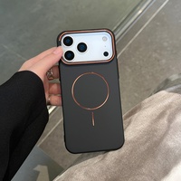 Coque de téléphone avec support d'objectif pour iPhone 17 Pro Max 16 15 14 Pro Max 17 Air, support magnétique, chargement sans fil, antichoc