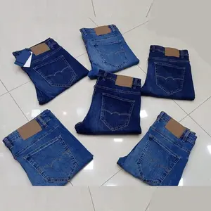 Voorraad Veel Kledingstukken Mode Bangladesh Overschrijdingen Mannen Denim Broek Casual Hoeveelheid Jeans Zomer Lente Volwassen Logo Item Tijd Verpakking