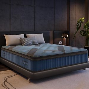 Matelas hybride ultra confortable et durable emballé sous vide dans une boîte avec support orthopédique en mousse mémoire de forme à ressort ensaché - Product Image 1