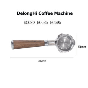 Porte-filtre à café sans fond 51MM en acier inoxydable 304, 14g, pour machine à expresso <span class=keywords><strong>Delonghi</strong></span> EC680 <span class=keywords><strong>EC685</strong></span>, panier filtrant 2 tasses, barista - Product Image 4