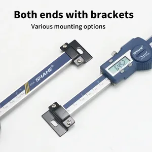 SHAHE Regla de escala lineal de tipo Horizontal Escala lineal de acero inoxidable Pantalla LCD Pulgadas Calibrador métrico Escala Herramientas de medición - Product Image 4