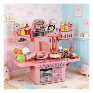 Ensemble de cuisine en plastique pour enfants : Station culinaire avec robinet, étagère, placard, ustensiles – Idéal pour l'apprentissage ludique et les jeux d'imagination en intérieur - Product Image 3