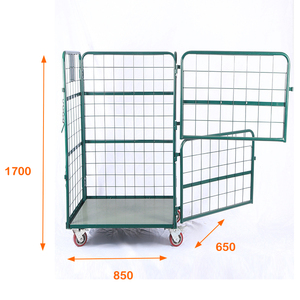 L850xd650xh1700 Kwaliteit Inklapbare Metalen Transport Demontabele Rolkooi <span class=keywords><strong>Trolley</strong></span> <span class=keywords><strong>2</strong></span> Deuren Handkarren <span class=keywords><strong>Trolley</strong></span> - Product Image 2