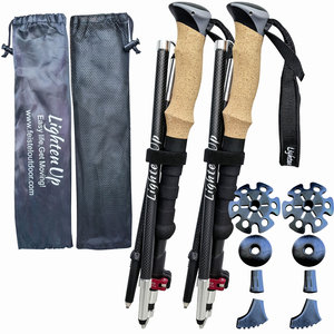Bâtons <span class=keywords><strong>de</strong></span> trekking en alliage d'aluminium en fibre <span class=keywords><strong>de</strong></span> <span class=keywords><strong>carbone</strong></span> Bâton <span class=keywords><strong>de</strong></span> randonnée pliable à verrouillage rapide externe Bâton <span class=keywords><strong>de</strong></span> <span class=keywords><strong>marche</strong></span> nordique - Product Image 1