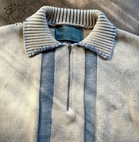 KD Fabricant de tricot OEM ODM Logo brodé personnalisable Pull à col rond et à manches longues Pull-over en maille zippée pour hommes
