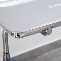 Chariot de rangement en acier inoxydable pour instruments chirurgicaux et dentaires, avec plateau réglable en hauteur pour le stockage des outils hospitaliers
